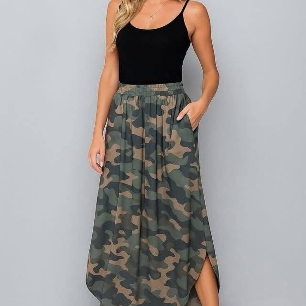 Lovely Melody Green and Brown Maxi Skirt